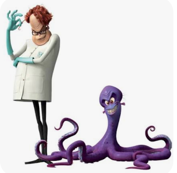 Dave the Octopus in Human and Octopus Form