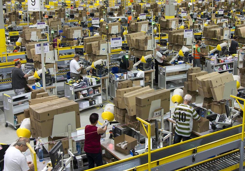 Amazon fulfillment center workers